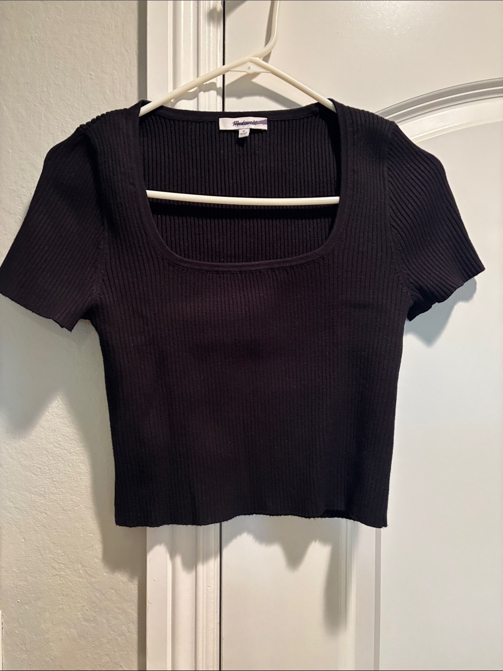 Madewell Black Scoop-Neck Knit Top
